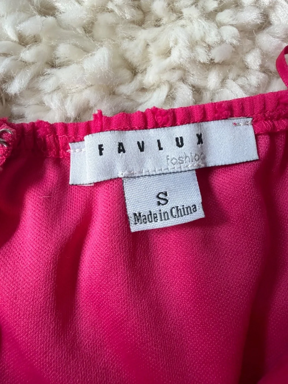 Vibrant hot pink FAVLUX Hot Pink cute spring dolly Off-the-Shoulder Puff Sleeve